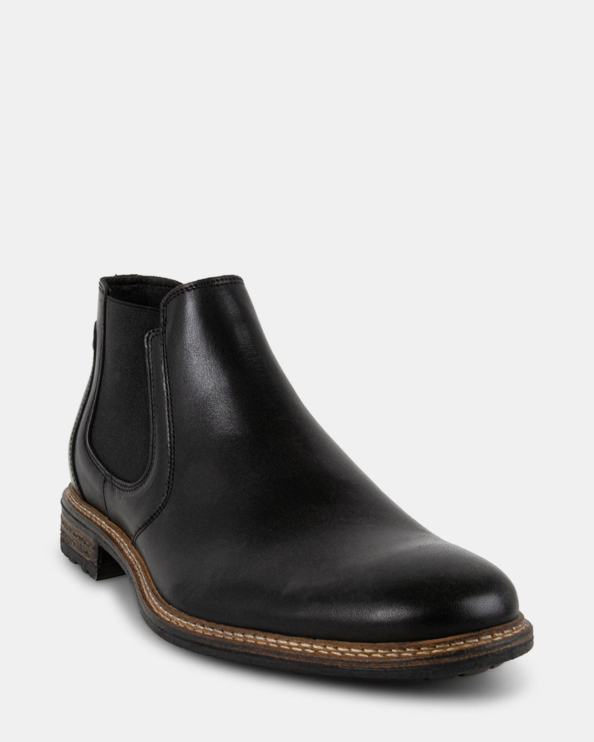 BRITHE BLACK LEATHER - Men's Shoes - Steve Madden Canada