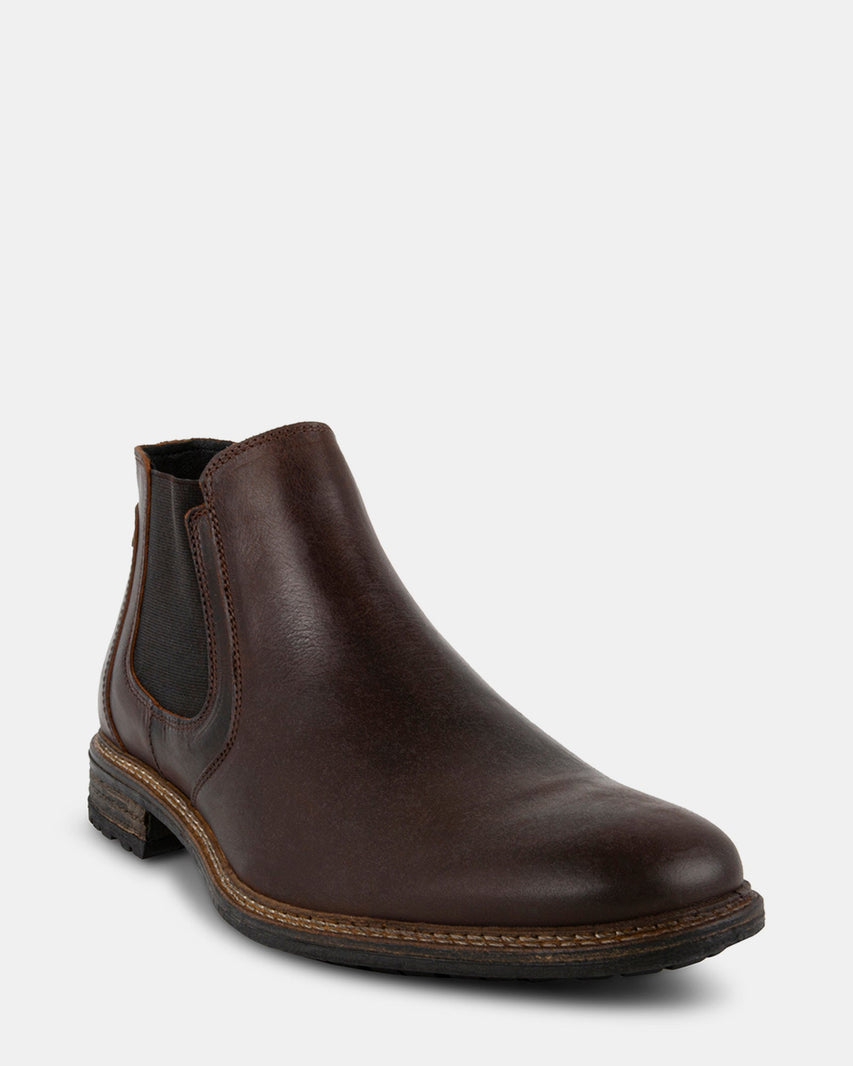 BRITHE BROWN LEATHER - Men's Shoes - Steve Madden Canada