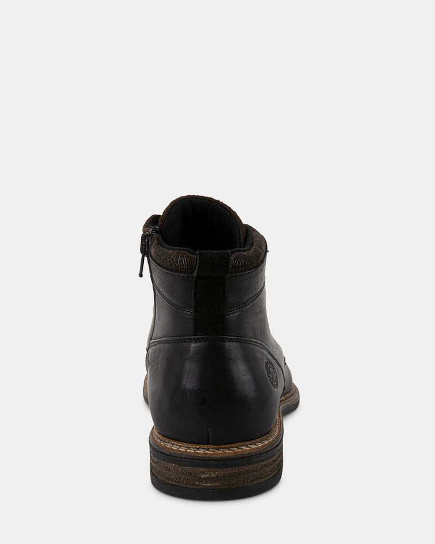 BRONTE BLACK LEATHER - Men's Shoes - Steve Madden Canada