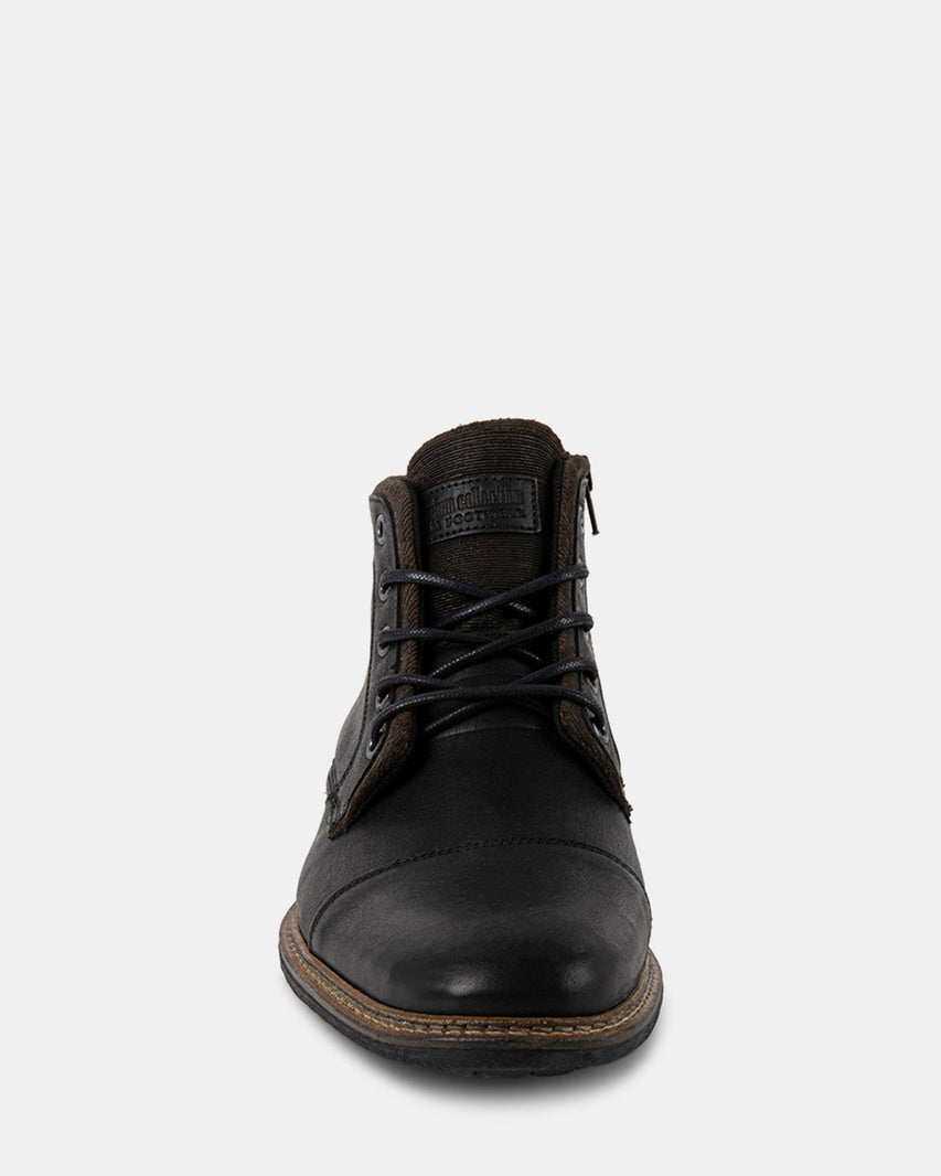 BRONTE BLACK LEATHER - Men's Shoes - Steve Madden Canada