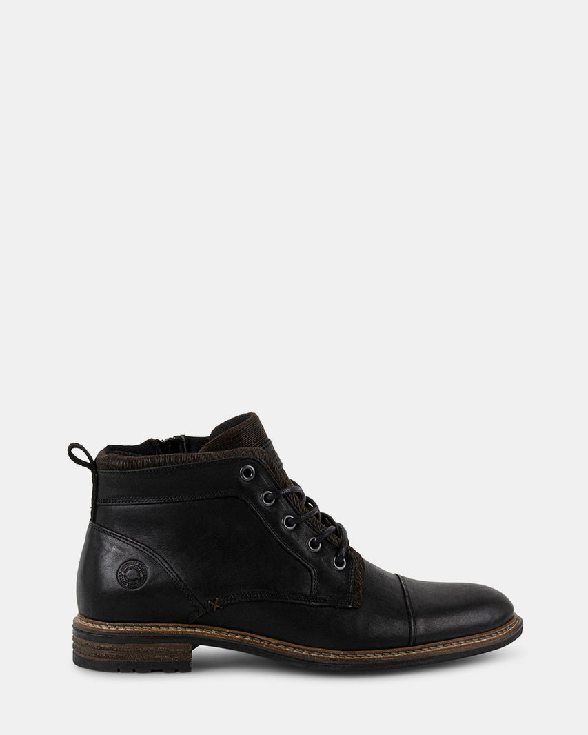 BRONTE BLACK LEATHER - Men's Shoes - Steve Madden Canada