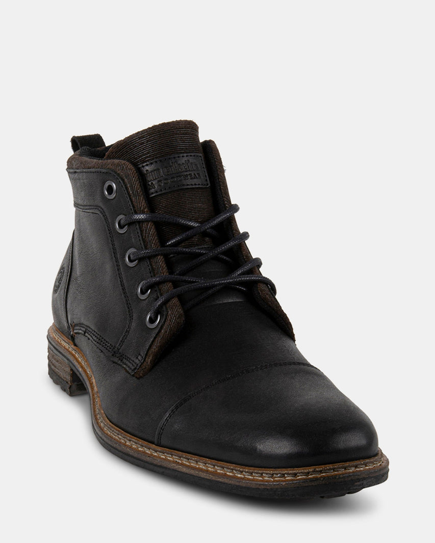 BRONTE BLACK LEATHER - Men's Shoes - Steve Madden Canada