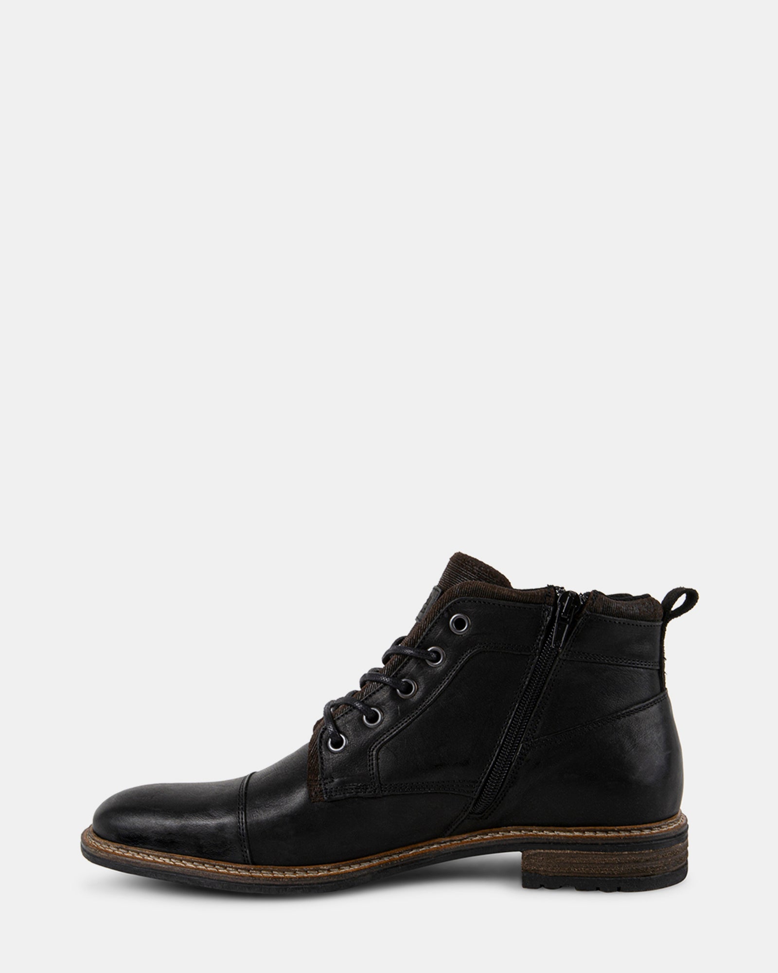 BRONTE BLACK LEATHER - Men's Shoes - Steve Madden Canada