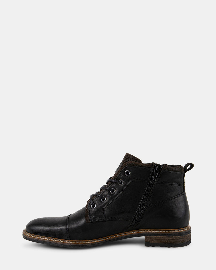 BRONTE BLACK LEATHER - Men's Shoes - Steve Madden Canada