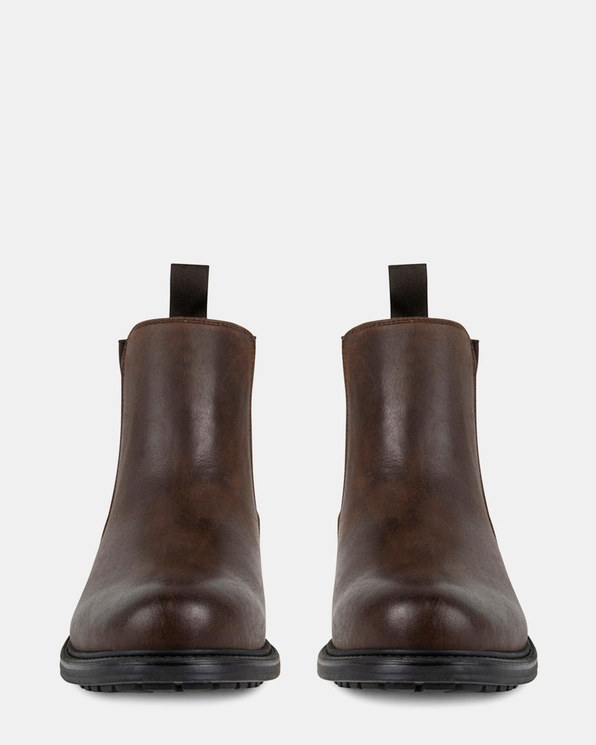CRIMSON2 BROWN LEATHER - Men's Shoes - Steve Madden Canada