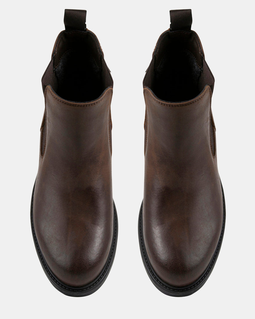 CRIMSON2 BROWN LEATHER - Men's Shoes - Steve Madden Canada