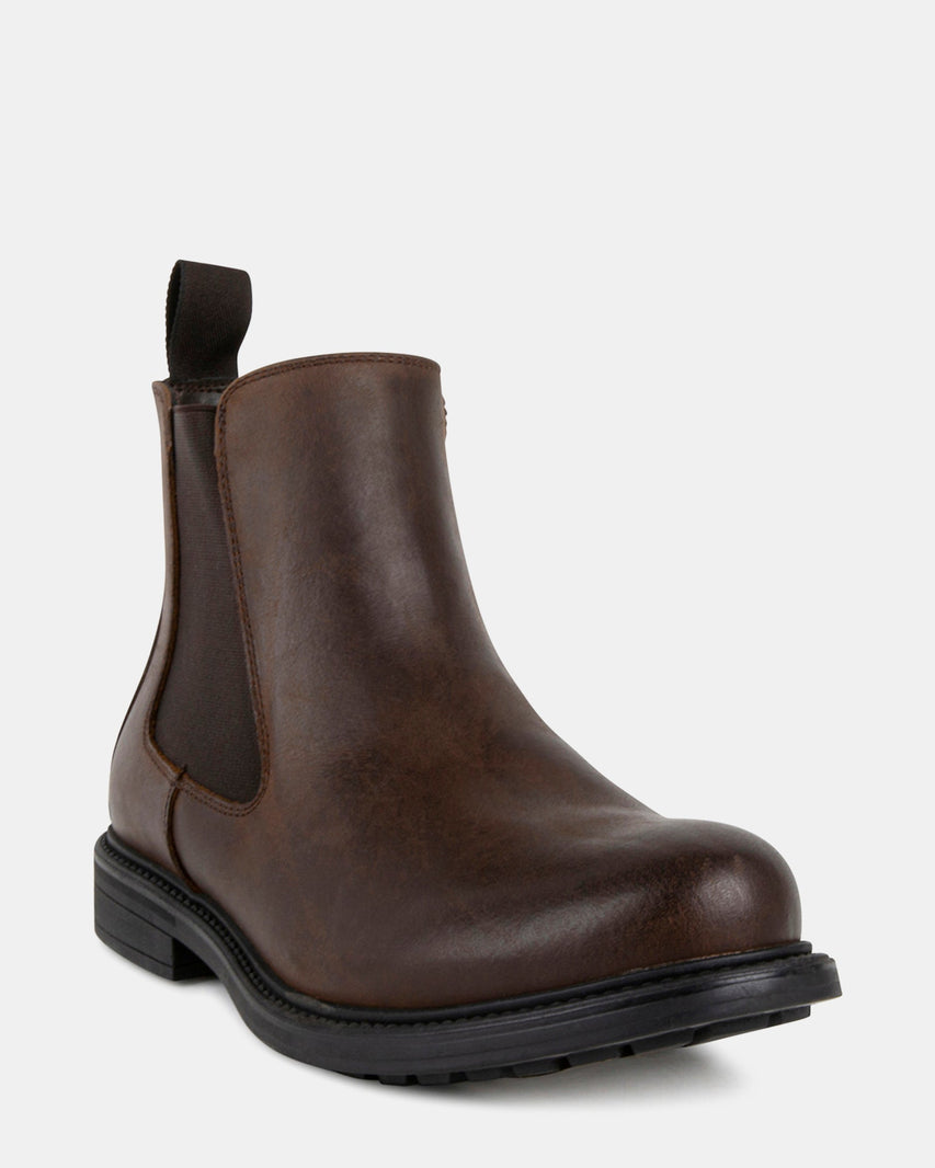 CRIMSON2 BROWN LEATHER - Men's Shoes - Steve Madden Canada
