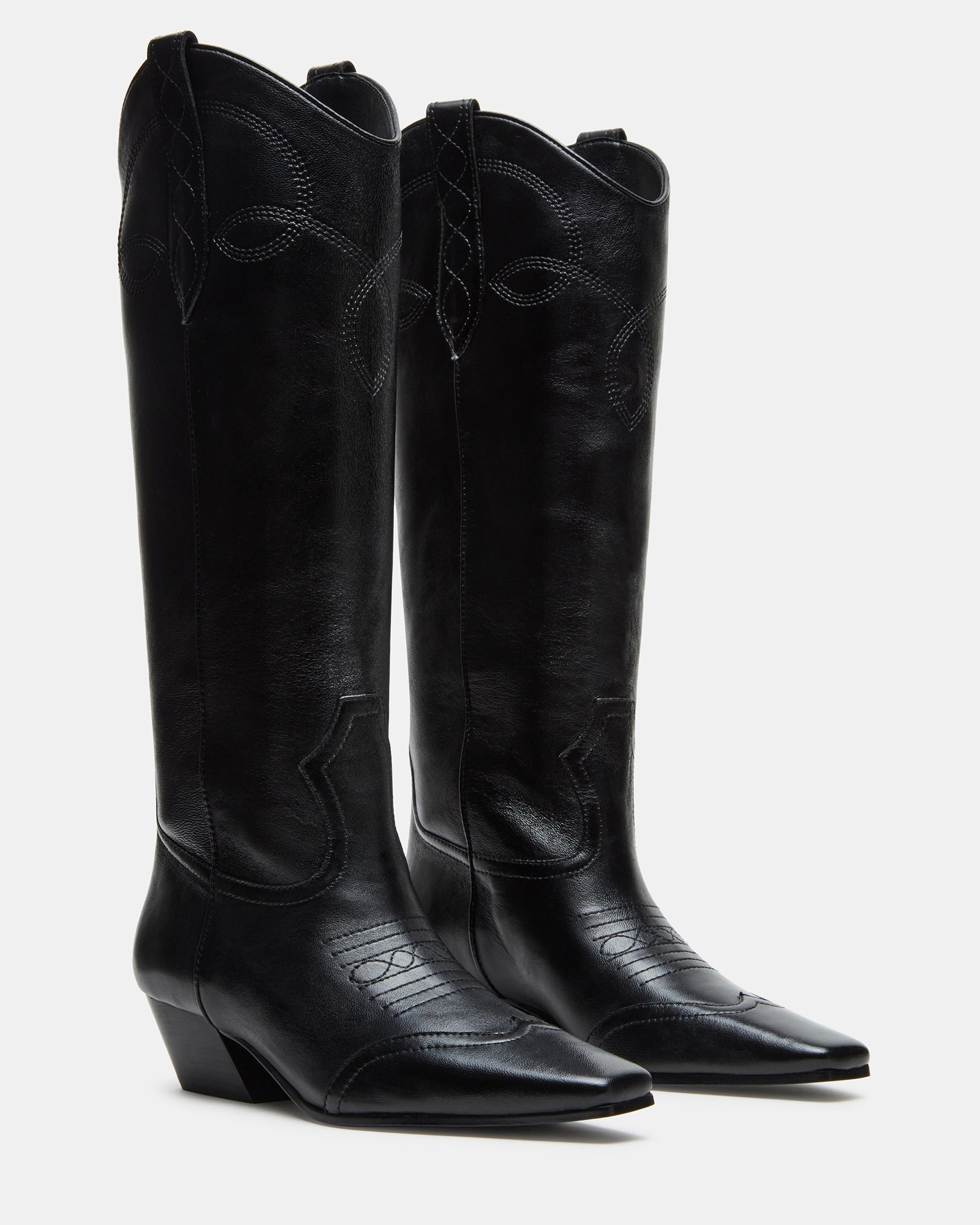 DOLLIE BLACK LEATHER - Women's Shoes - Steve Madden Canada