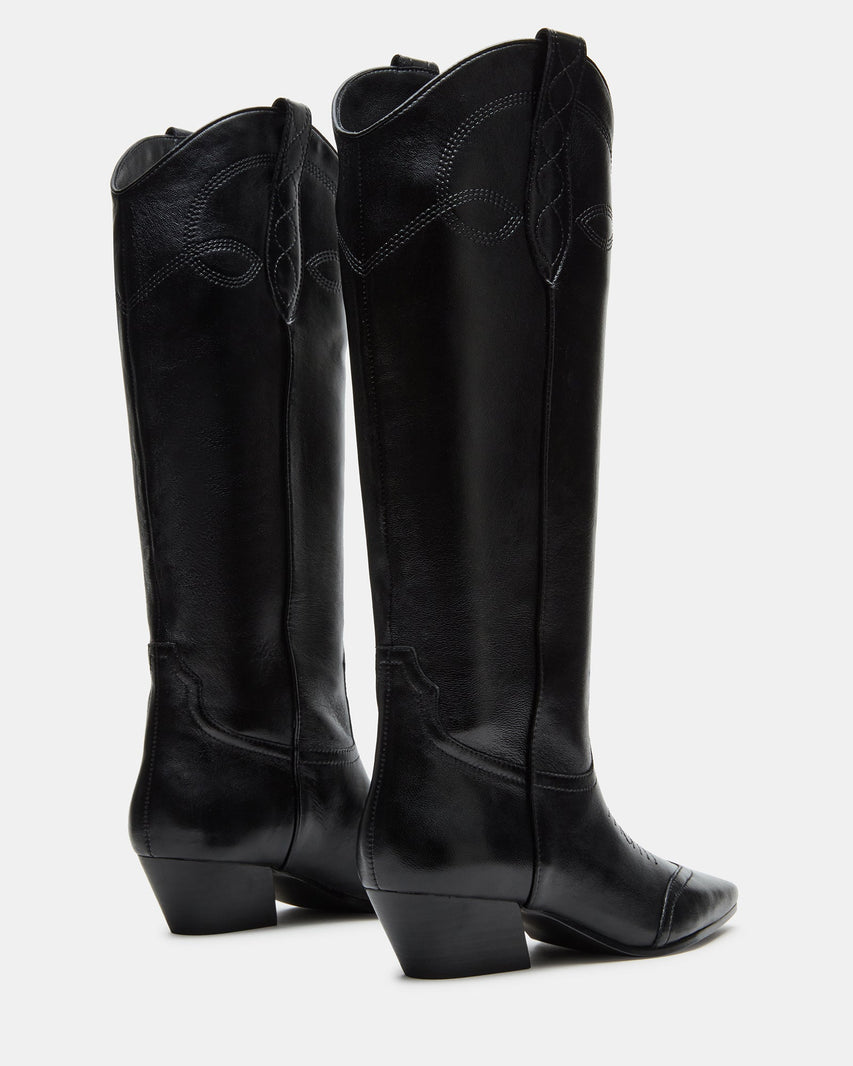 DOLLIE BLACK LEATHER - Women's Shoes - Steve Madden Canada