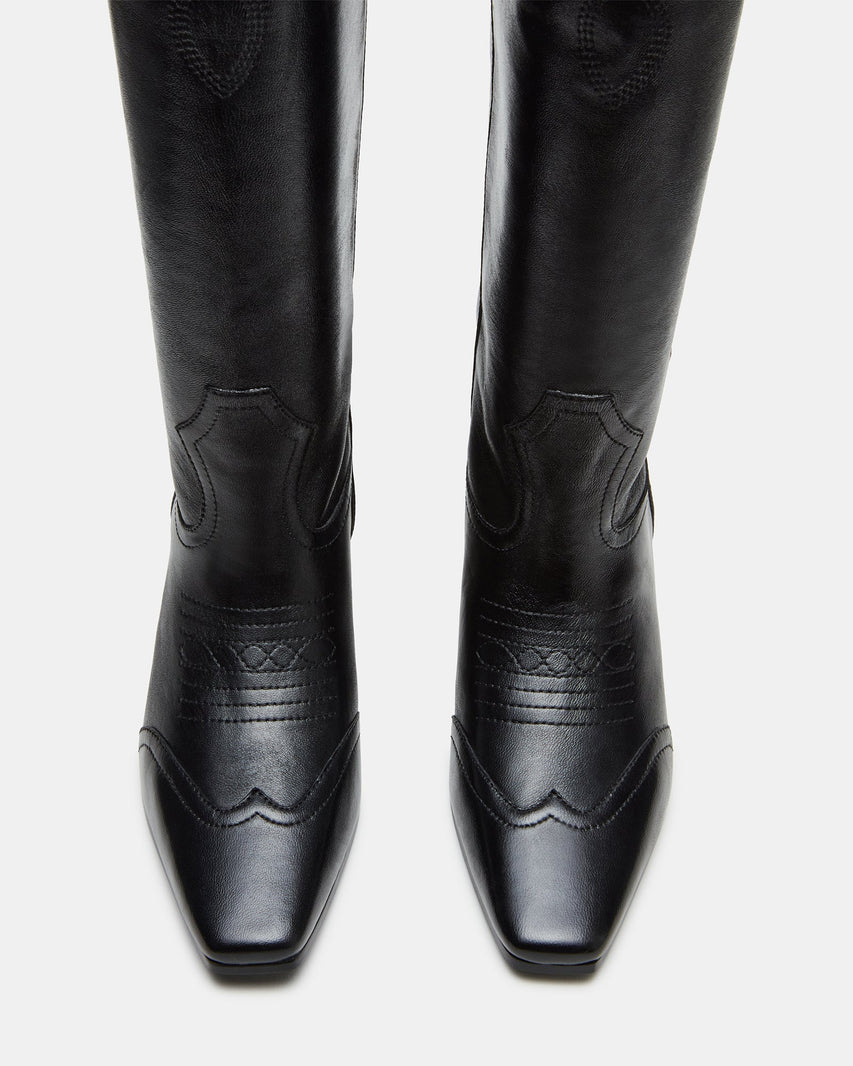 DOLLIE BLACK LEATHER - Women's Shoes - Steve Madden Canada