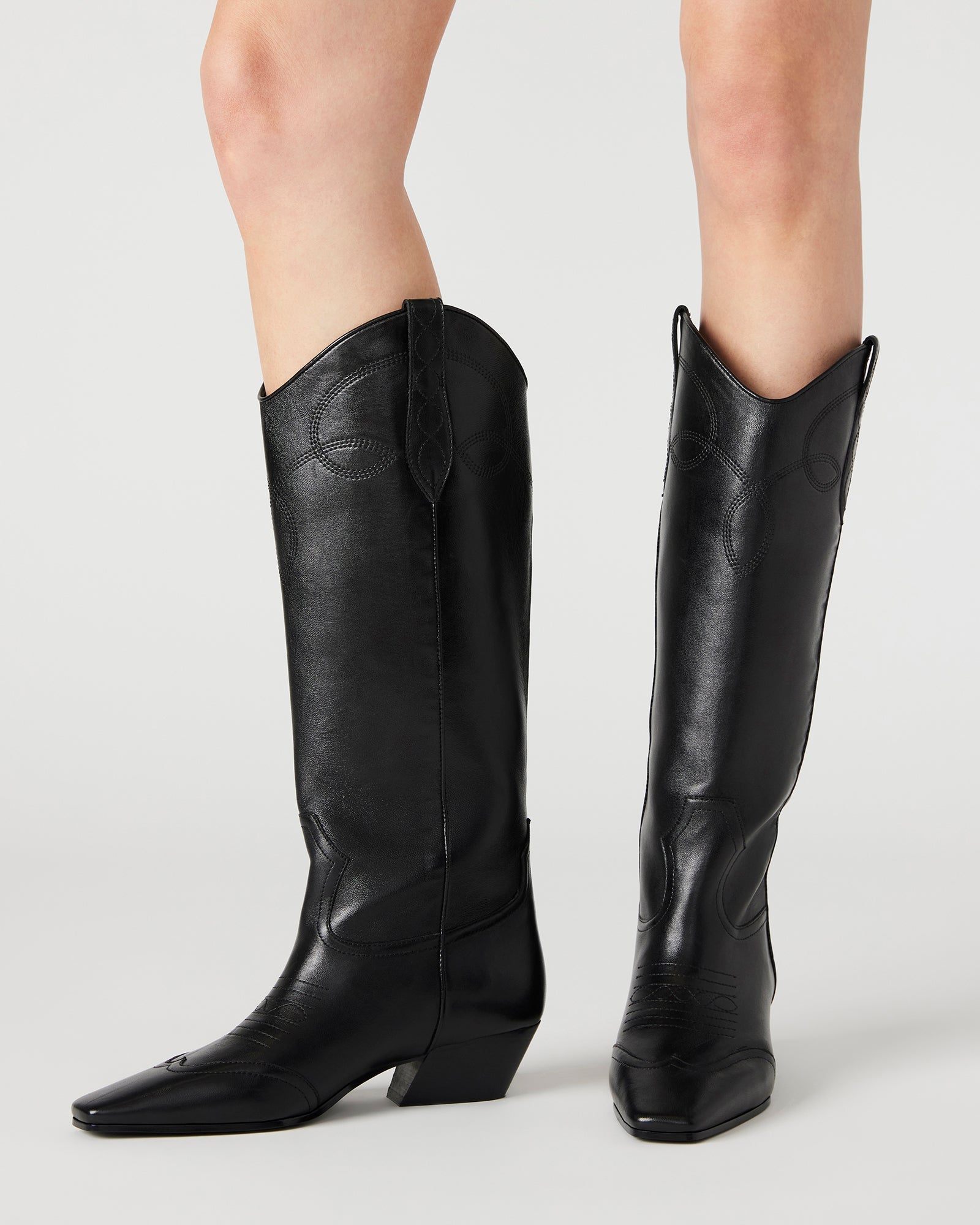 DOLLIE BLACK LEATHER - Women's Shoes - Steve Madden Canada