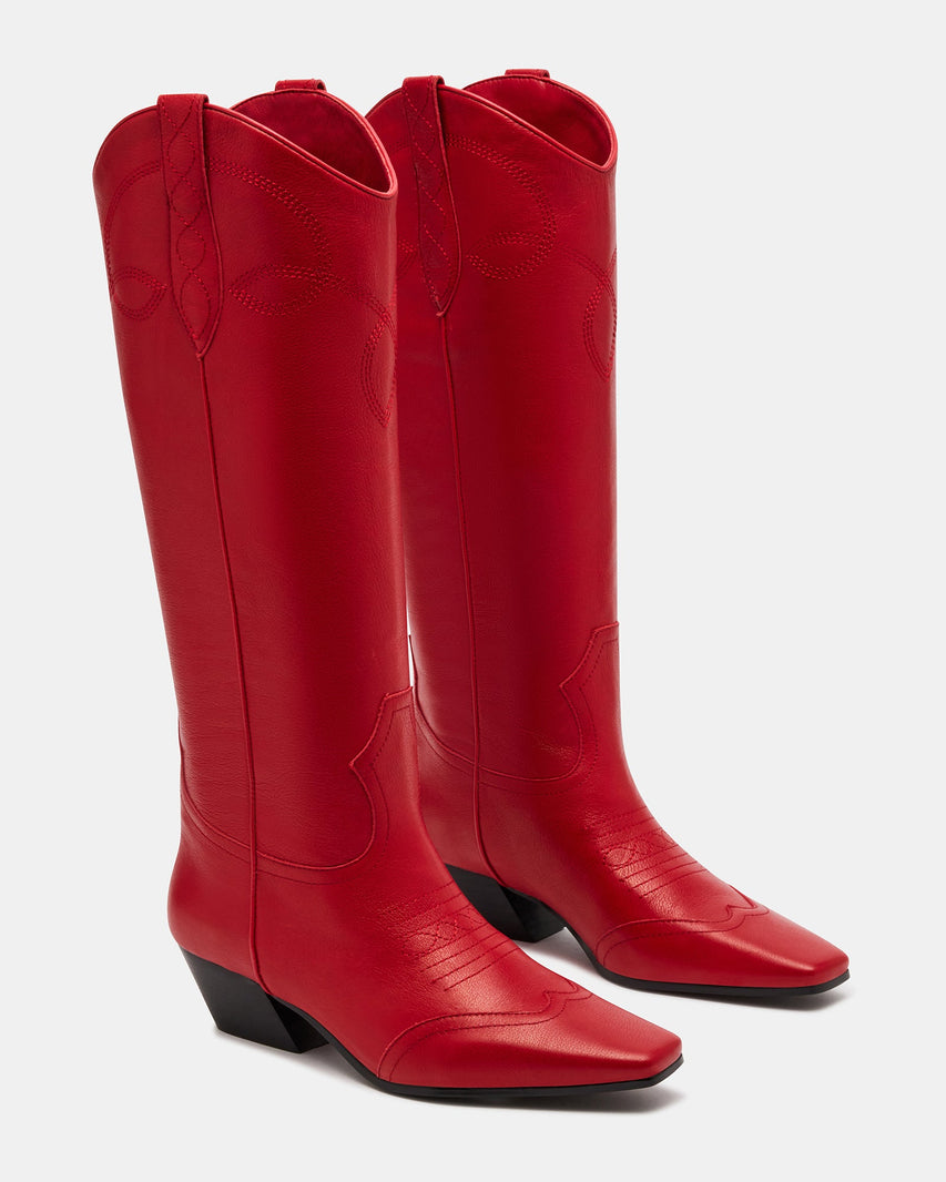 DOLLIE RED LEATHER - Women's Shoes - Steve Madden Canada