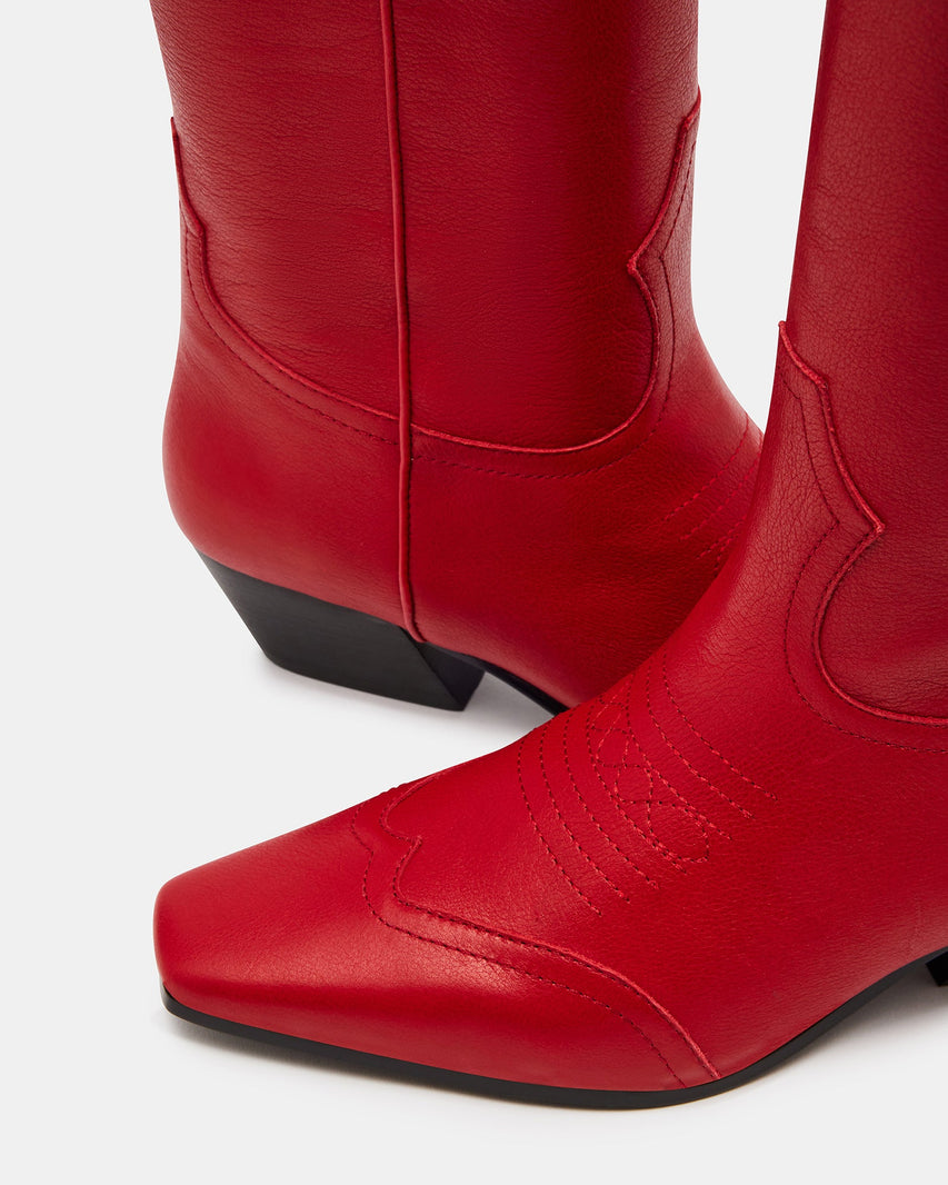 DOLLIE RED LEATHER - Women's Shoes - Steve Madden Canada