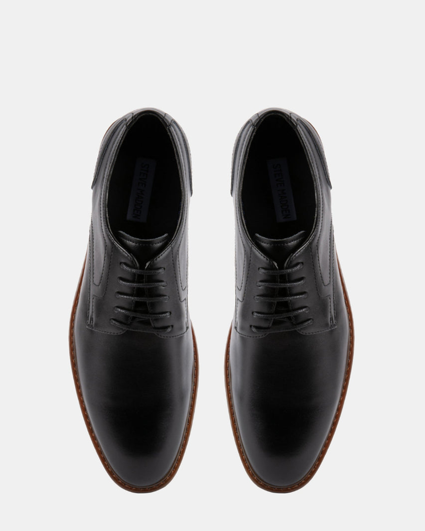 EDWARDS BLACK LEATHER - Men's Shoes - Steve Madden Canada