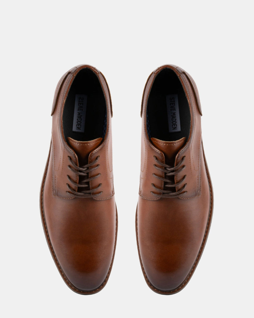 EDWARDS COGNAC LEATHER - Men's Shoes - Steve Madden Canada