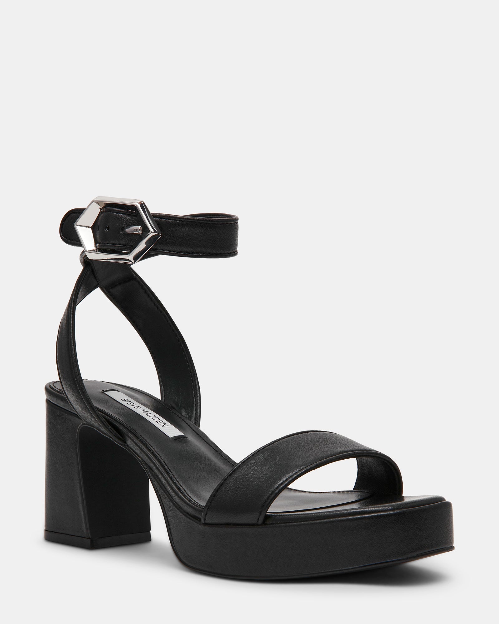 ELIDA BLACK LEATHER - Women's Shoes - Steve Madden Canada