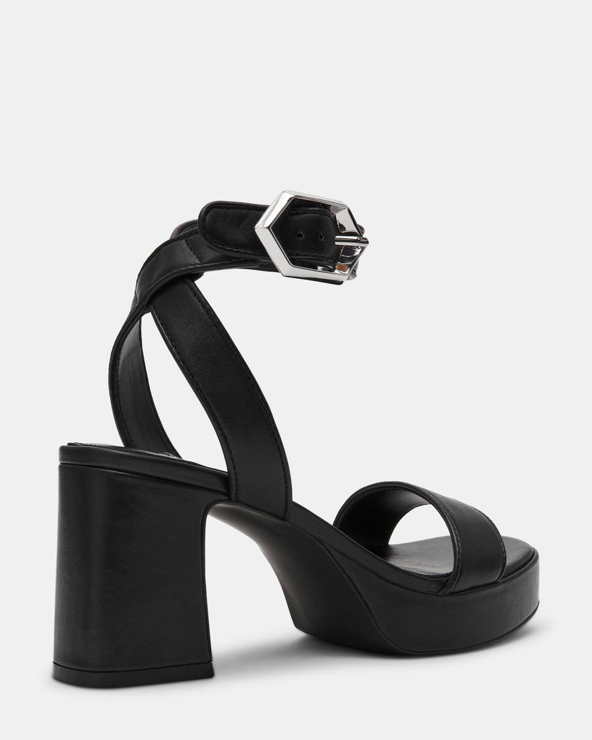 ELIDA BLACK LEATHER - Women's Shoes - Steve Madden Canada