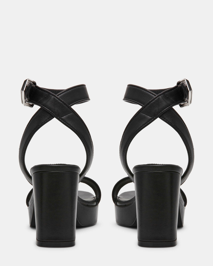 ELIDA BLACK LEATHER - Women's Shoes - Steve Madden Canada