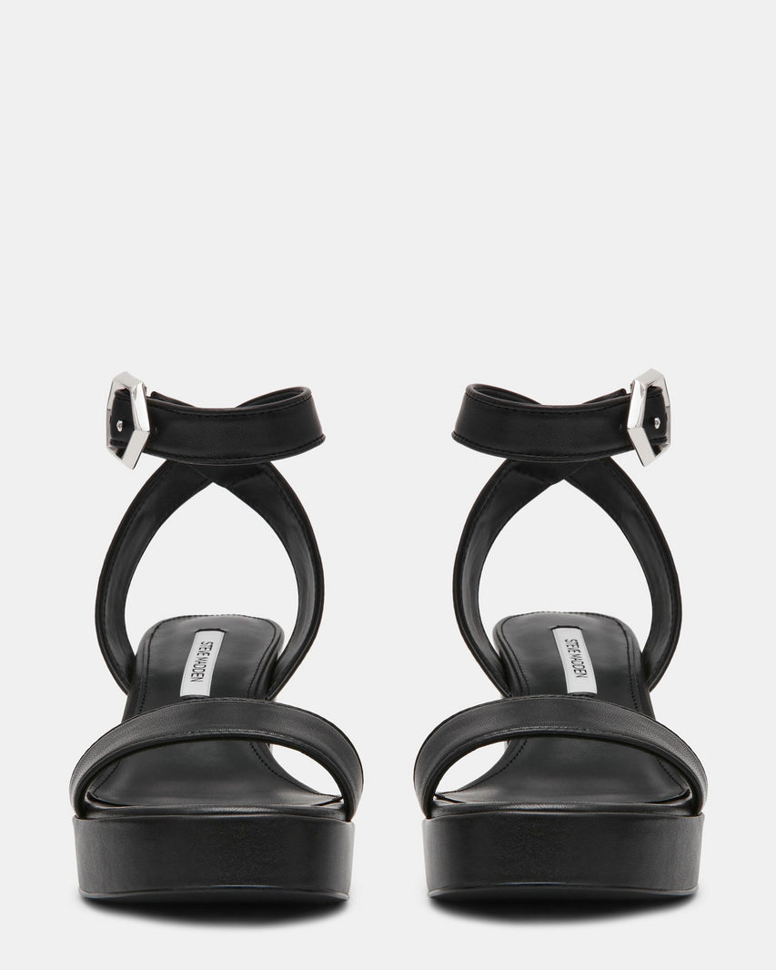 ELIDA BLACK LEATHER - Women's Shoes - Steve Madden Canada