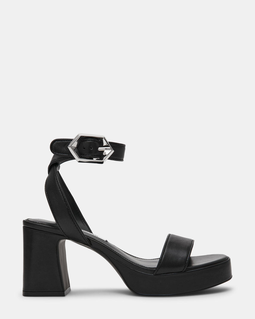 ELIDA BLACK LEATHER - Women's Shoes - Steve Madden Canada