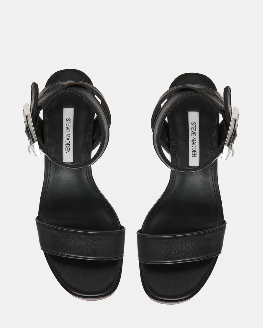 ELIDA BLACK LEATHER - Women's Shoes - Steve Madden Canada