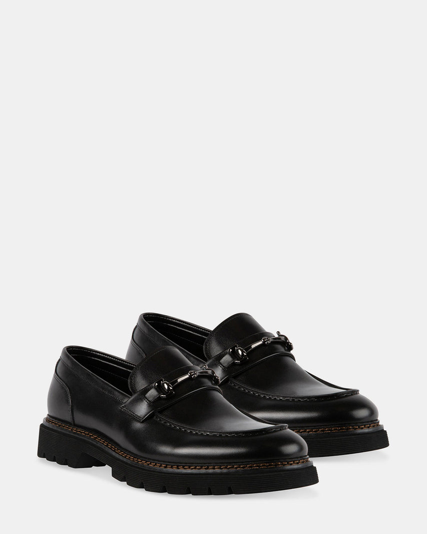 ELISIO BLACK LEATHER - Men's Shoes - Steve Madden Canada