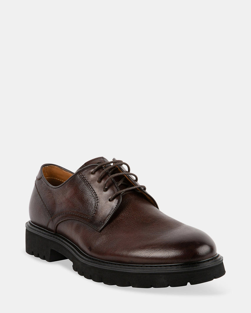 EMMERIC BROWN LEATHER - Men's Shoes - Steve Madden Canada