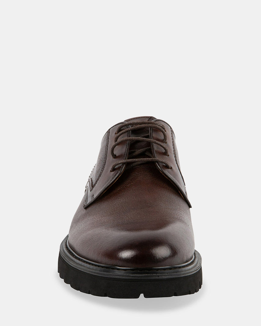 EMMERIC BROWN LEATHER - Men's Shoes - Steve Madden Canada