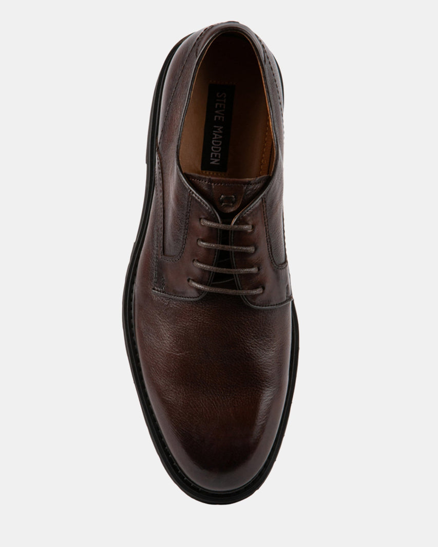 EMMERIC BROWN LEATHER - Men's Shoes - Steve Madden Canada