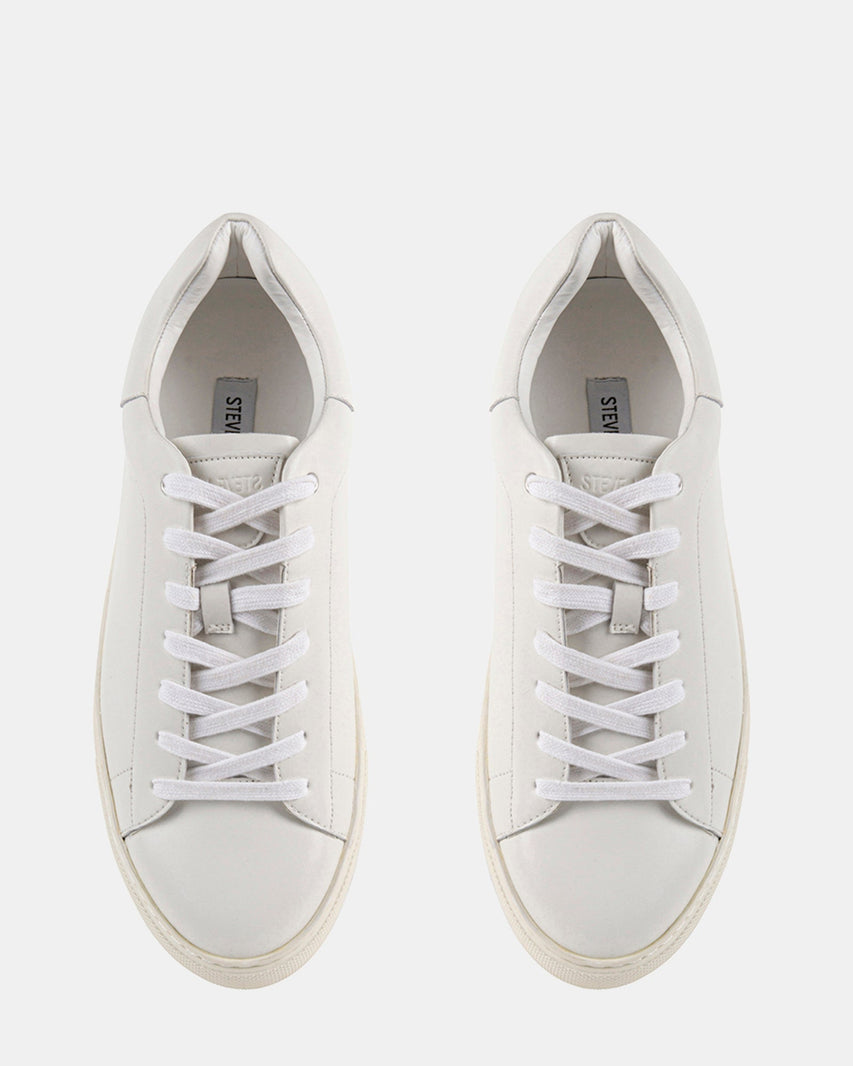 FOGARTY WHITE LEATHER - Men's Shoes - Steve Madden Canada