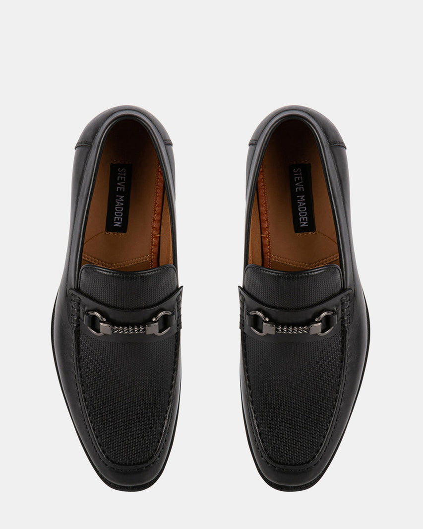 GEDDION BLACK LEATHER - Men's Shoes - Steve Madden Canada