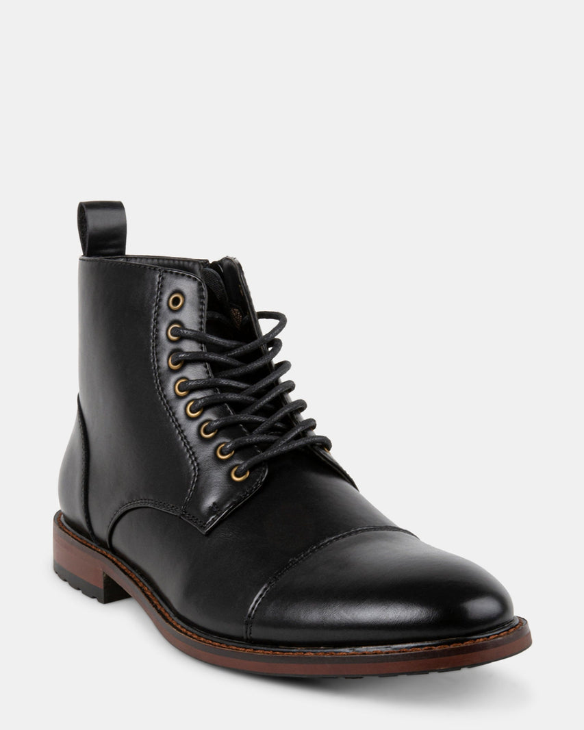 HARRYY BLACK LEATHER - Men's Shoes - Steve Madden Canada