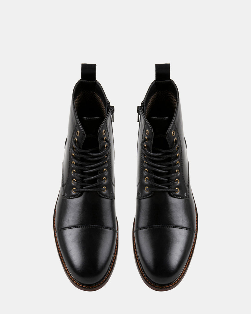 HARRYY BLACK LEATHER - Men's Shoes - Steve Madden Canada
