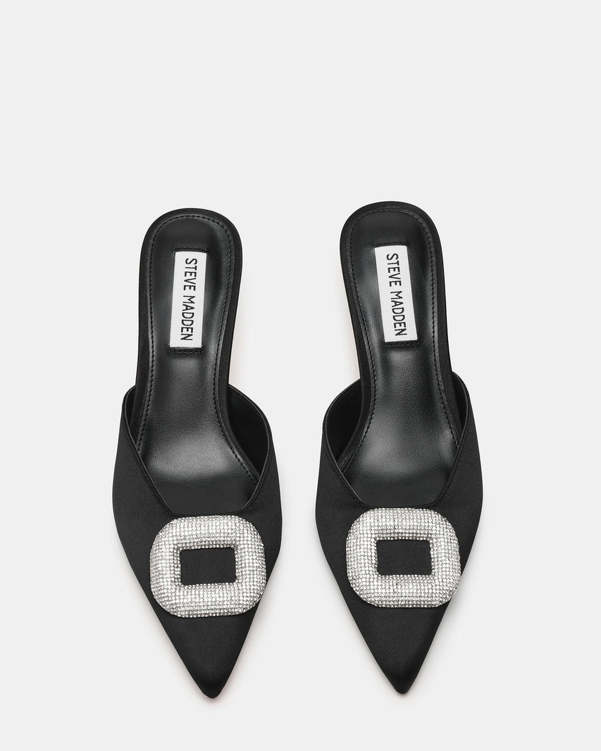 INTIMIDATE BLACK SATIN - Women's Shoes - Steve Madden Canada