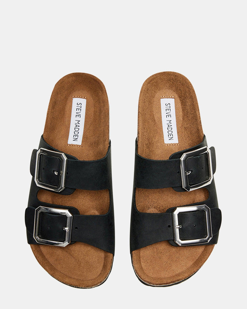 JESSEE BLACK LEATHER - Women's Shoes - Steve Madden Canada