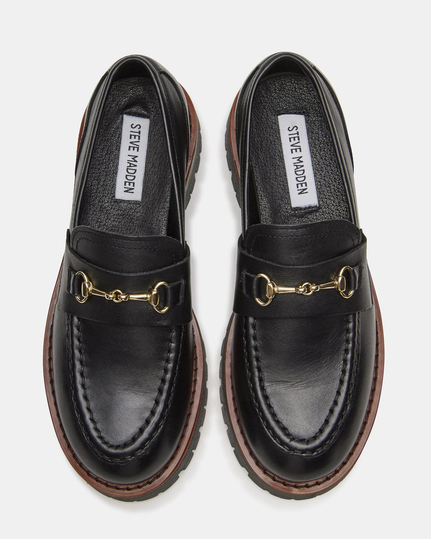 LAWSEN BLACK LEATHER - Women's Shoes - Steve Madden Canada