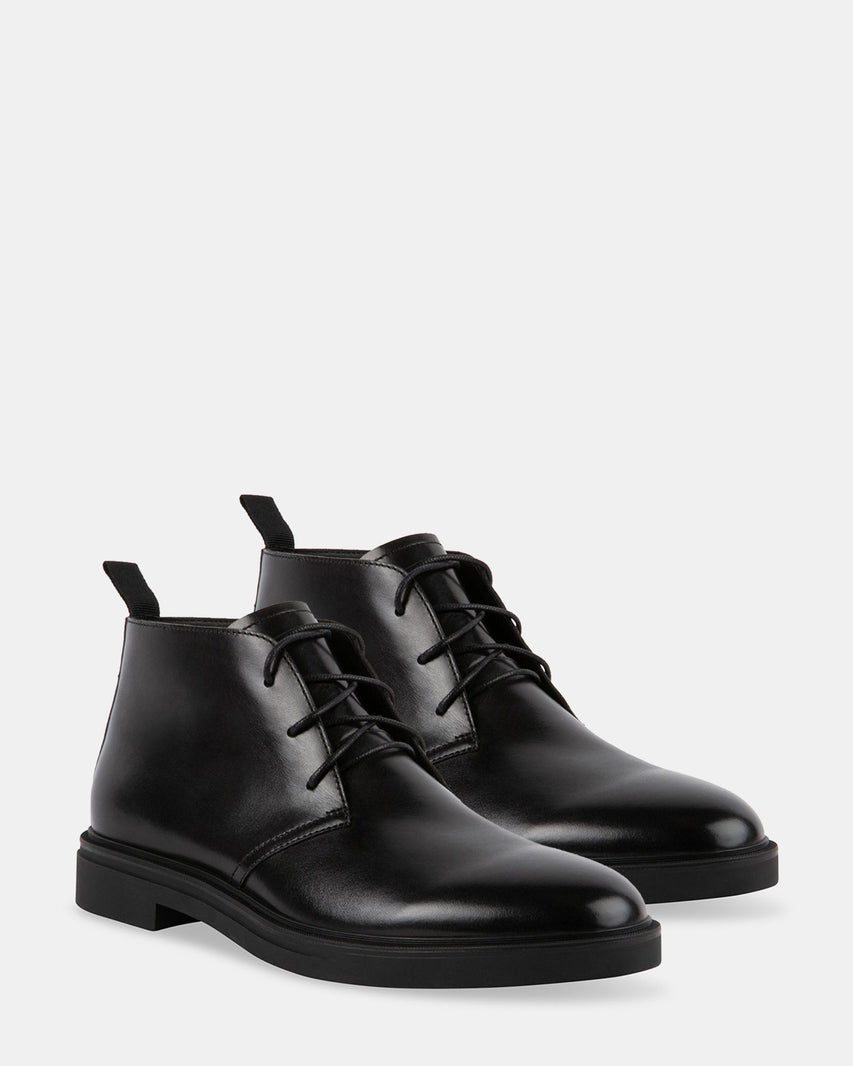 LENNY BLACK LEATHER - Men's Shoes - Steve Madden Canada