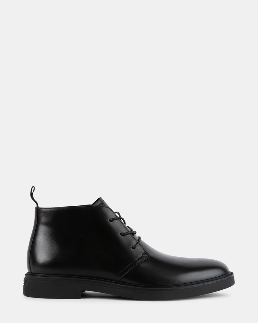 LENNY BLACK LEATHER - Men's Shoes - Steve Madden Canada