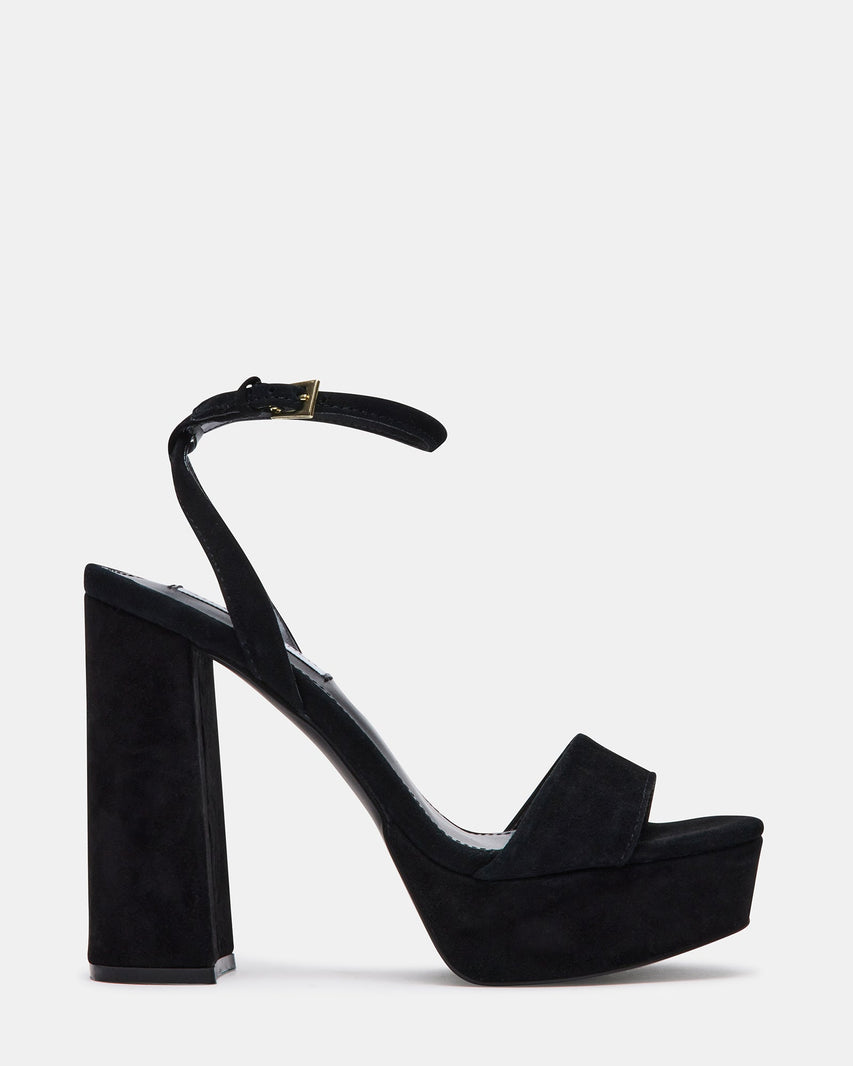 LESSA BLACK SUEDE - Women's Shoes - Steve Madden Canada