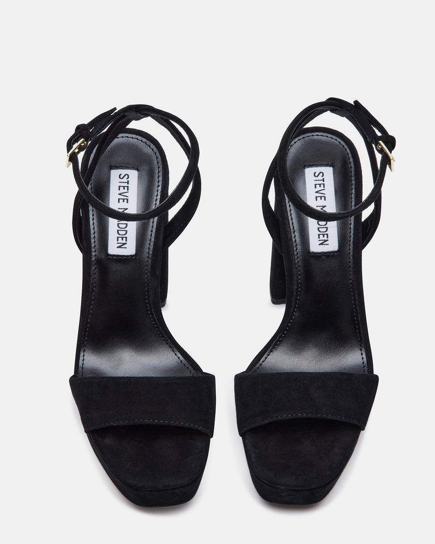 LESSA BLACK SUEDE - Women's Shoes - Steve Madden Canada