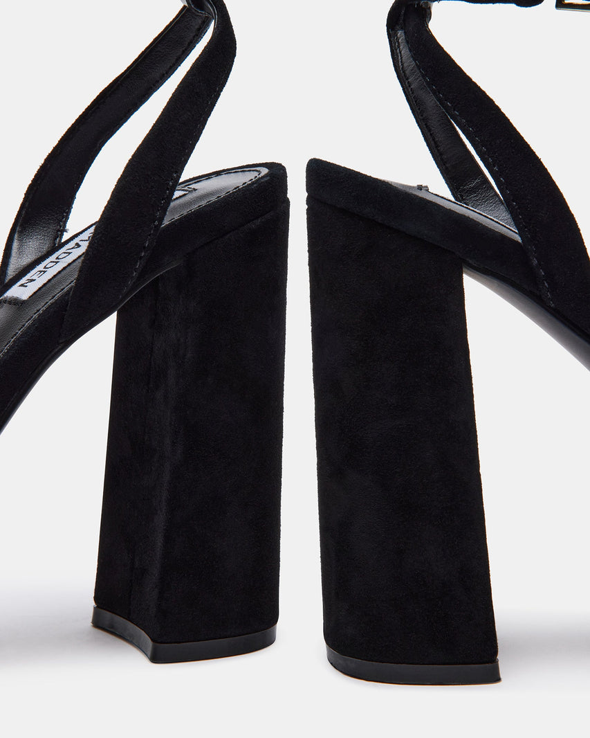 LESSA BLACK SUEDE - Women's Shoes - Steve Madden Canada