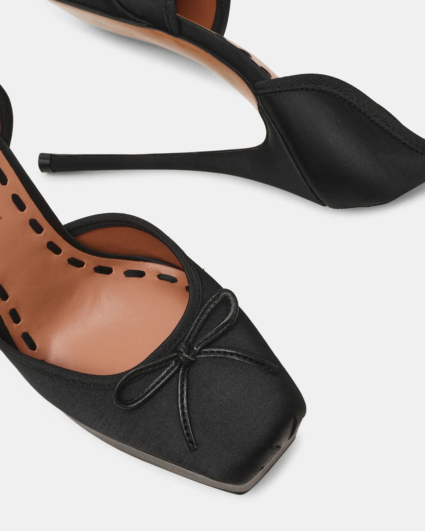 LISTEN BLACK SATIN - Women's Shoes - Steve Madden Canada