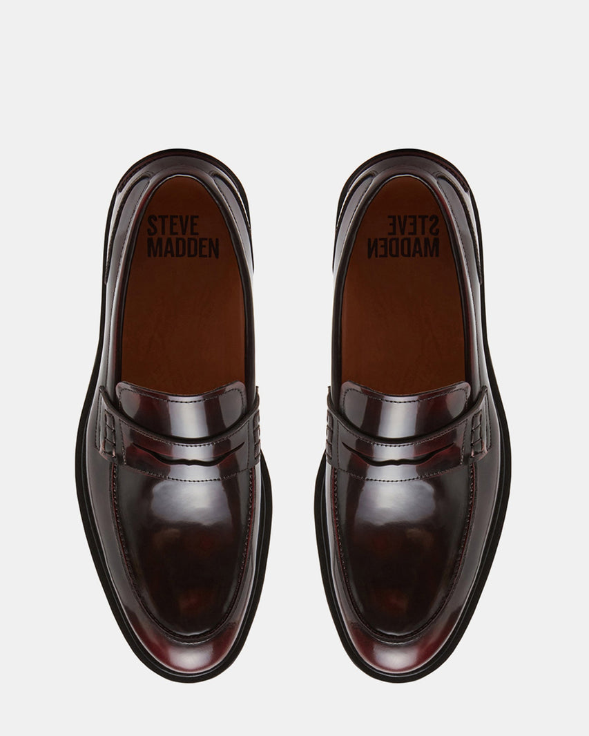 MAISONN BURGUNDY LEATHER - Men's Shoes - Steve Madden Canada