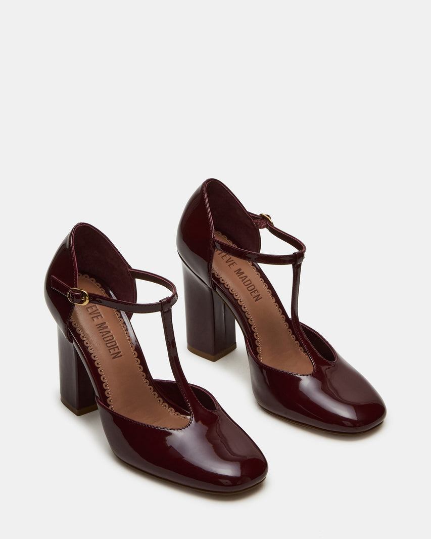 MALCOLM BURGUNDY PATENT - Women's Shoes - Steve Madden Canada