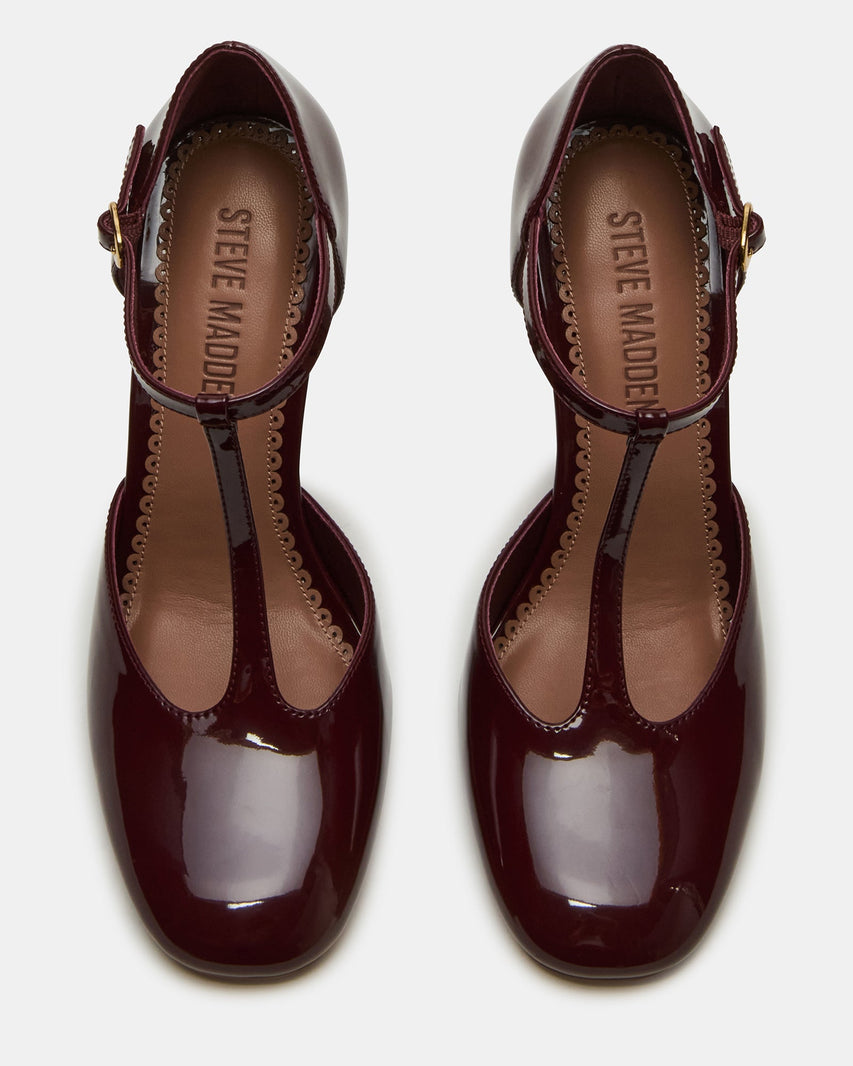 MALCOLM BURGUNDY PATENT - Women's Shoes - Steve Madden Canada
