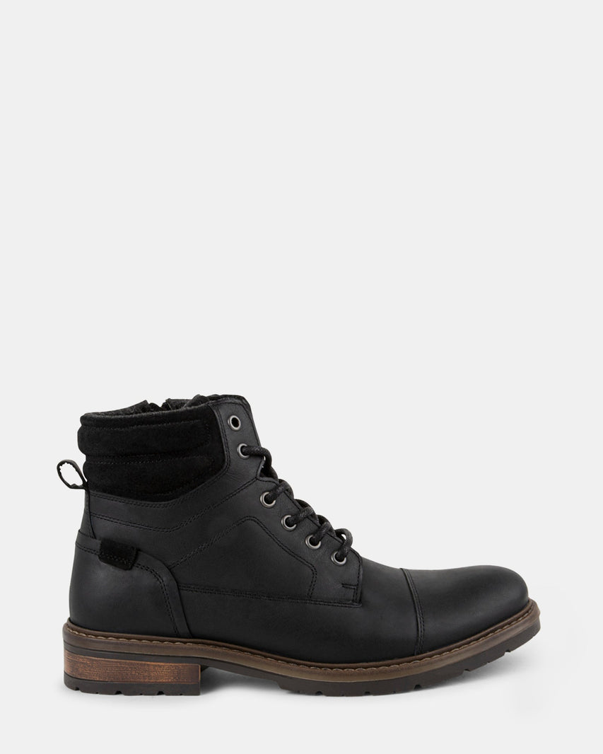 MARIUS BLACK LEATHER - Men's Shoes - Steve Madden Canada