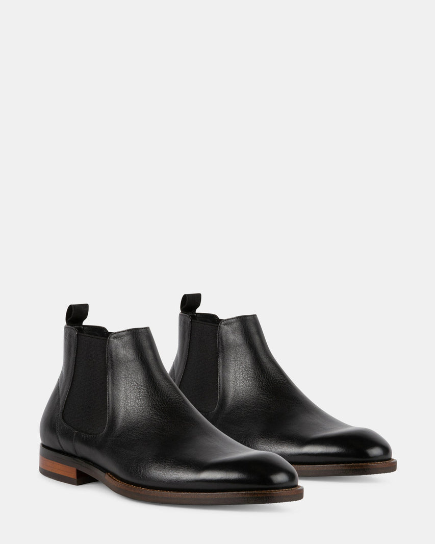 MERIDIAN BLACK LEATHER - Men's Shoes - Steve Madden Canada