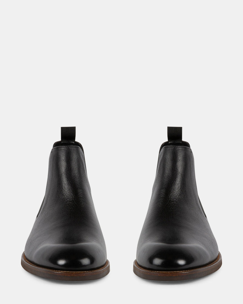 MERIDIAN BLACK LEATHER - Men's Shoes - Steve Madden Canada