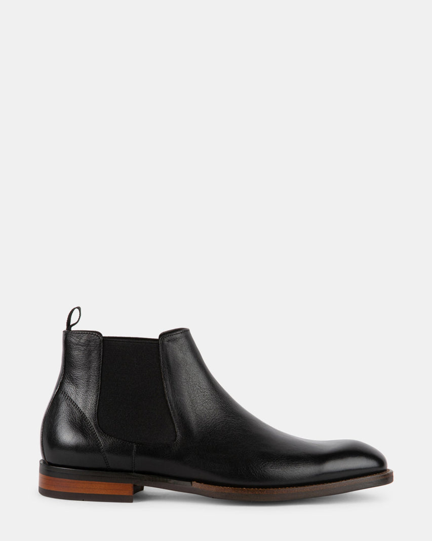 MERIDIAN BLACK LEATHER - Men's Shoes - Steve Madden Canada