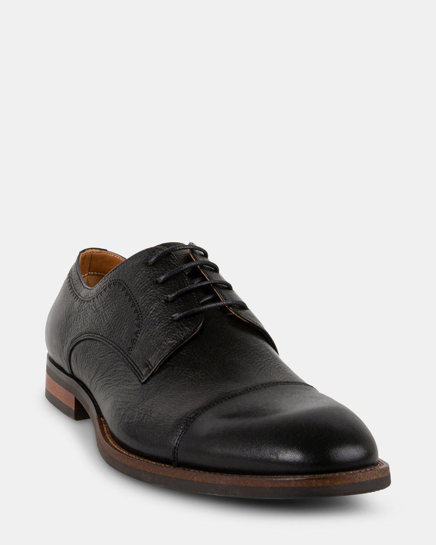 NELIGAN BLACK LEATHER - Men's Shoes - Steve Madden Canada